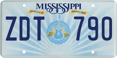 MS license plate ZDT790
