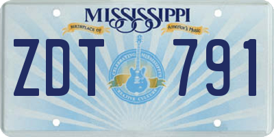 MS license plate ZDT791
