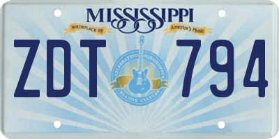 MS license plate ZDT794