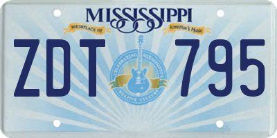 MS license plate ZDT795