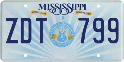 MS license plate ZDT799