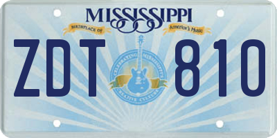 MS license plate ZDT810