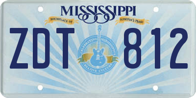 MS license plate ZDT812