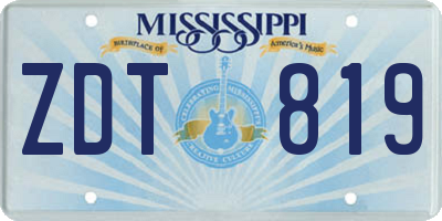 MS license plate ZDT819