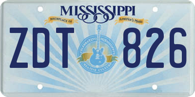 MS license plate ZDT826