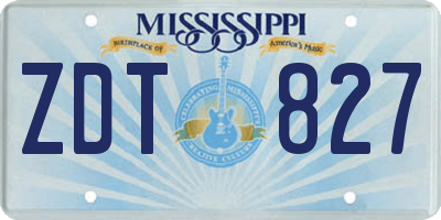 MS license plate ZDT827
