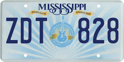 MS license plate ZDT828
