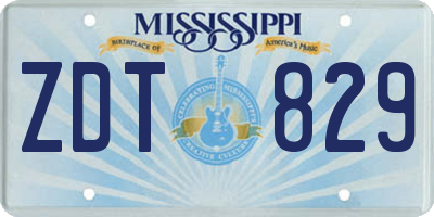 MS license plate ZDT829
