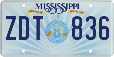 MS license plate ZDT836