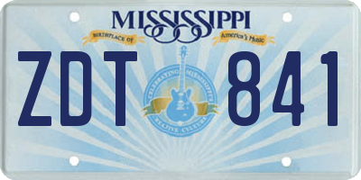 MS license plate ZDT841