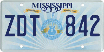 MS license plate ZDT842