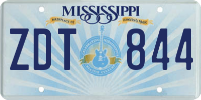 MS license plate ZDT844