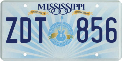 MS license plate ZDT856