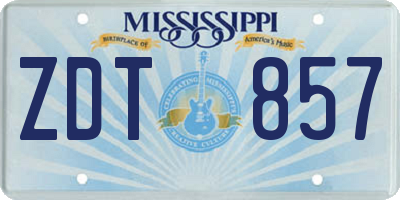 MS license plate ZDT857