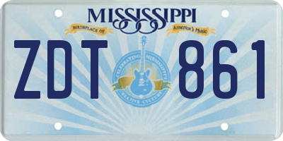 MS license plate ZDT861