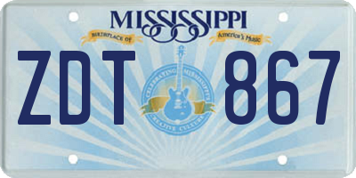 MS license plate ZDT867