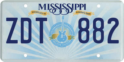 MS license plate ZDT882
