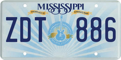 MS license plate ZDT886