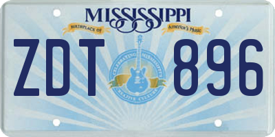 MS license plate ZDT896