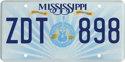 MS license plate ZDT898