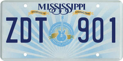 MS license plate ZDT901