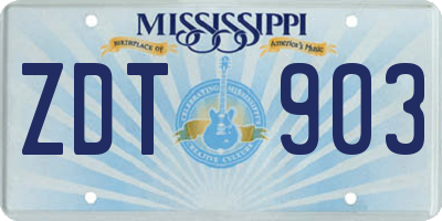 MS license plate ZDT903