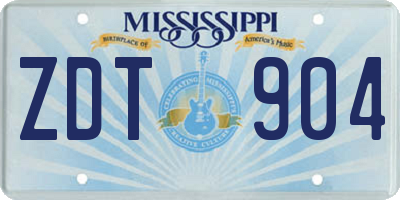 MS license plate ZDT904