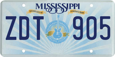 MS license plate ZDT905