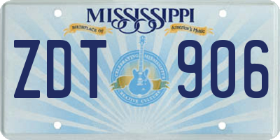 MS license plate ZDT906