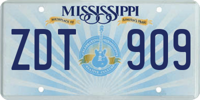 MS license plate ZDT909