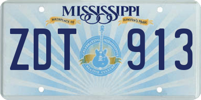 MS license plate ZDT913