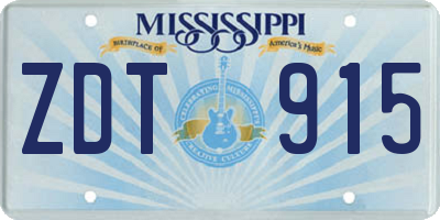 MS license plate ZDT915
