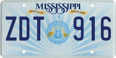 MS license plate ZDT916