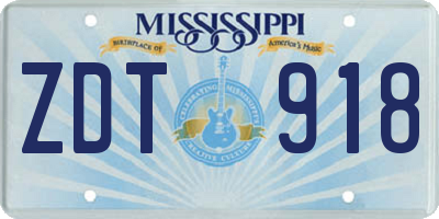 MS license plate ZDT918