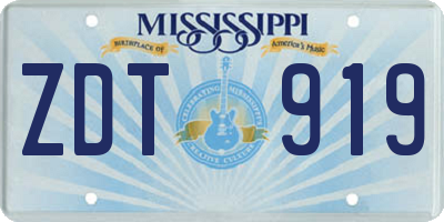 MS license plate ZDT919