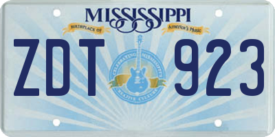 MS license plate ZDT923