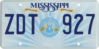 MS license plate ZDT927