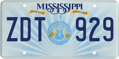 MS license plate ZDT929