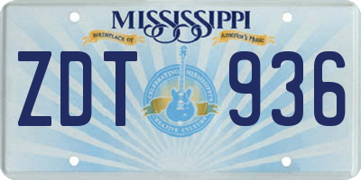 MS license plate ZDT936