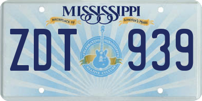 MS license plate ZDT939