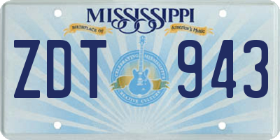 MS license plate ZDT943