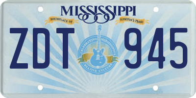 MS license plate ZDT945