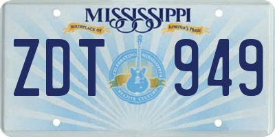 MS license plate ZDT949