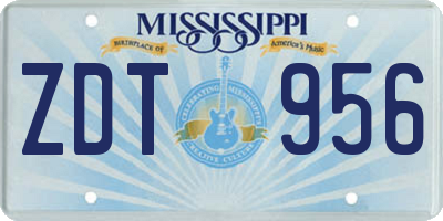 MS license plate ZDT956
