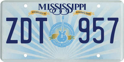 MS license plate ZDT957