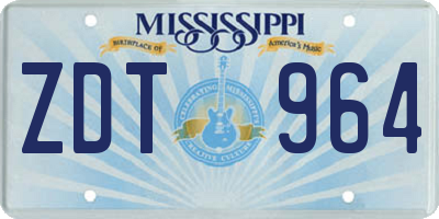 MS license plate ZDT964