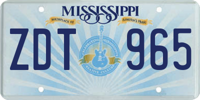 MS license plate ZDT965