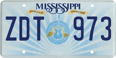 MS license plate ZDT973