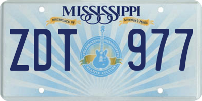 MS license plate ZDT977