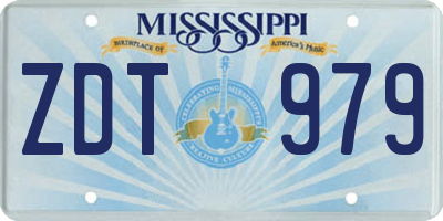 MS license plate ZDT979
